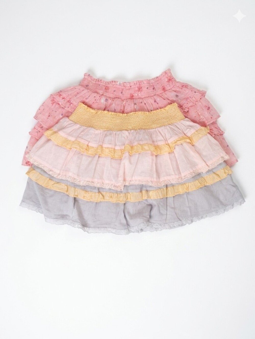 LoveShackFancy Yellow Smocked Ruffle Skirt Set 12y